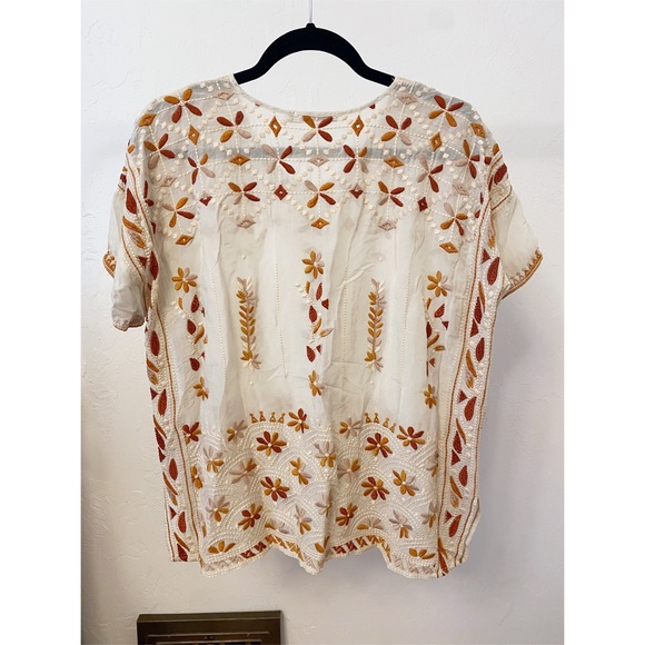 Johnny Was ‘Aubrey’ Boho Embroidered Short Sleeve Blouse - Picture 11 of 13